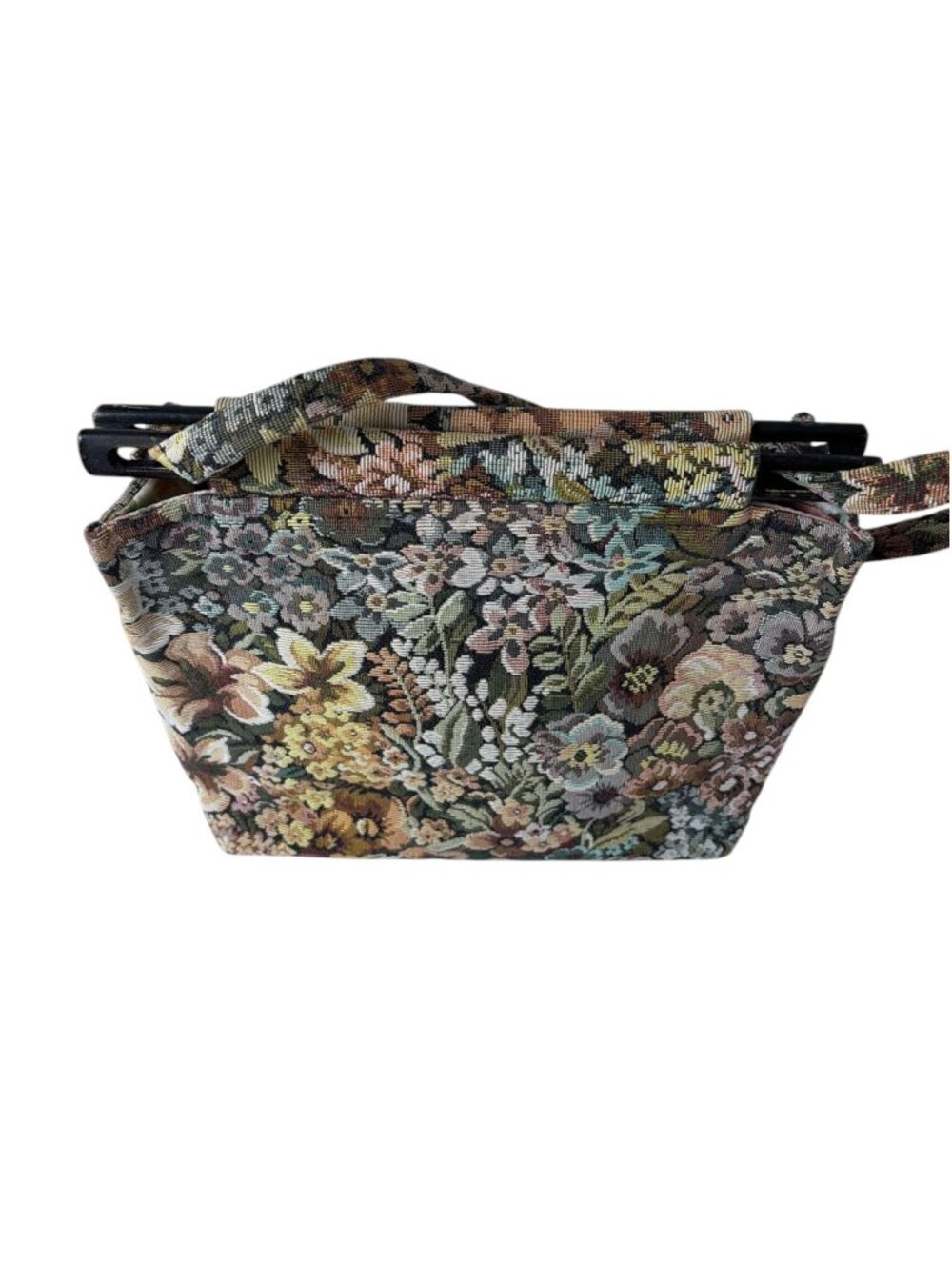 Vintage Toby Weston Floral Woven Tapestry Shoulder Bag Cottagecore Boho - Picture 5 of 14